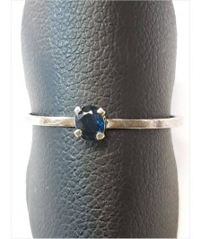 BAGUE OR BLANC 18K 0.80GR SAPHIR T53