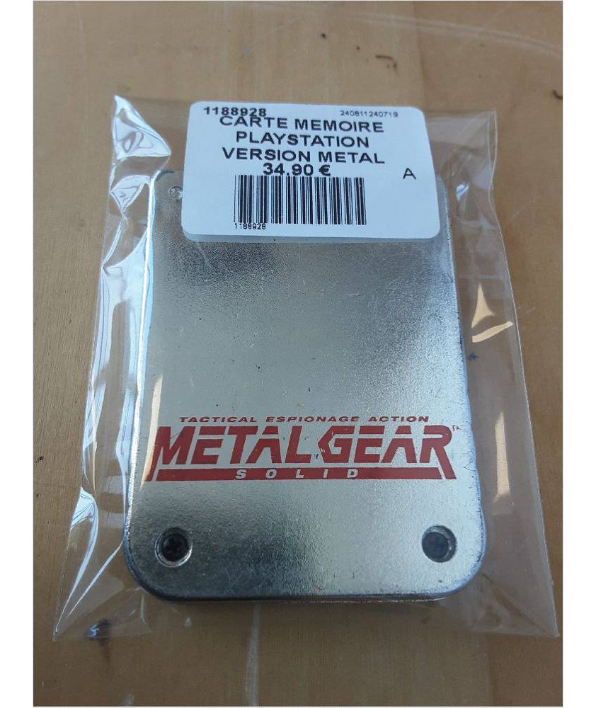 CARTE MEMOIRE PLAYSTATION VERSION METAL GEAR SOLID CARTE MEMOIRE PLAYSTATION VERSION METAL GEAR SOLID