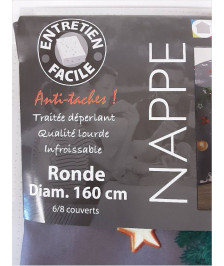 NAPPE IMPRIMEE ANTI TACHES RONDE DIAM.160CM