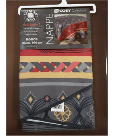 NAPPE IMPRIMEE ANTI TACHES RONDE DIAM.160CM