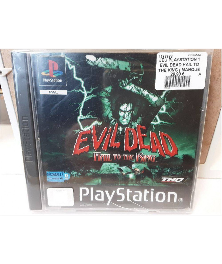 JEU PLAYSTATION 1 EVIL DEAD HAIL TO THE KING ( MANQUE NOTICE ) JEU PLAYSTATION 1 EVIL DEAD HAIL TO THE KING ( MANQUE NOTICE )