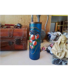 VASE BLEU AVEC EFFET CRAQUÉ 