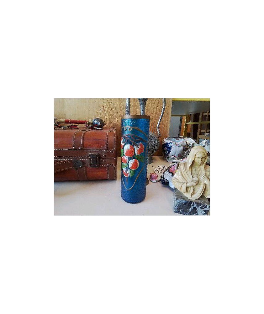 VASE BLEU AVEC EFFET CRAQUÉ 