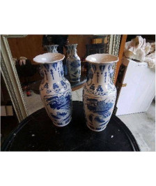 VASE ASIATIQUE BLEU 