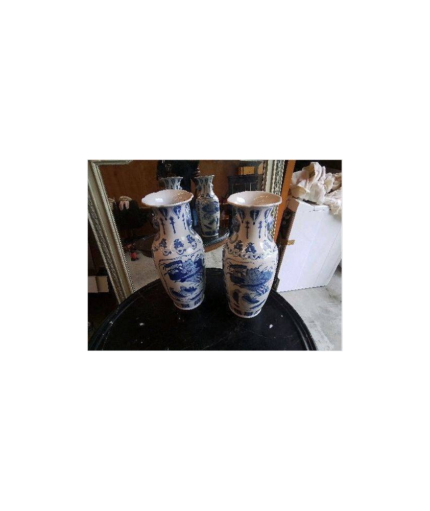 VASE ASIATIQUE BLEU 