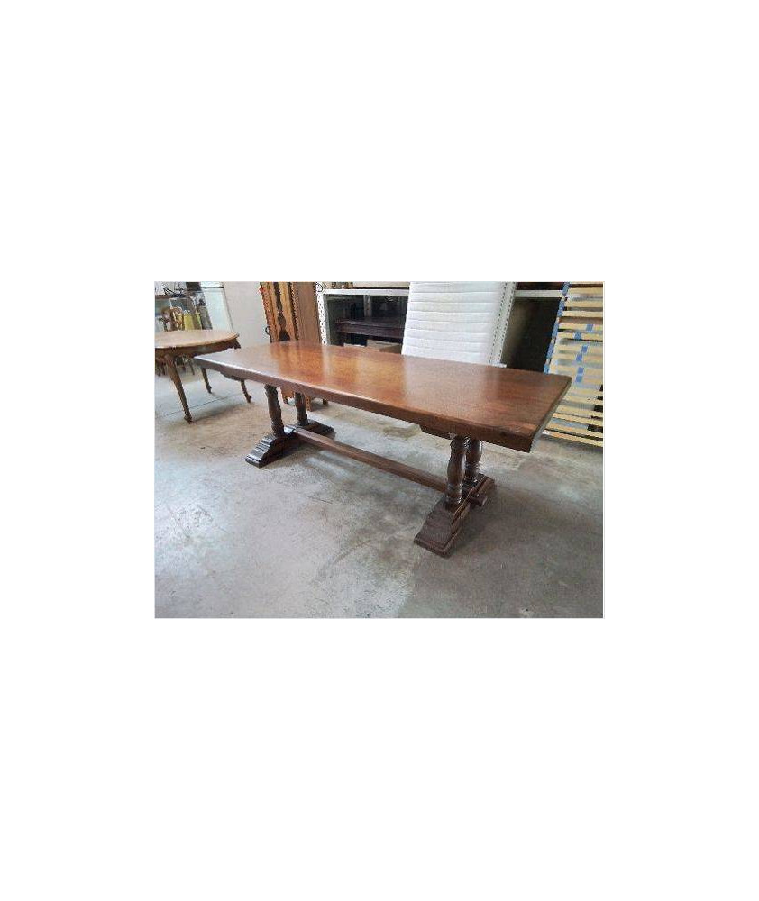 GRANDE TABLE DE FERME RUSTIQUE EN CHÊNE 