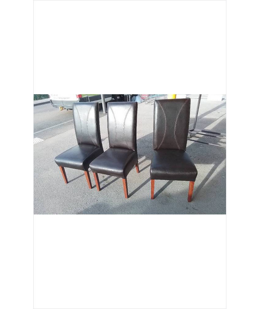 CHAISE MARRON PIED BOIS 