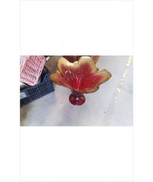 COUPE VERRE ROUGE DOREE 