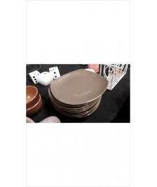 ASSIETTES A DESSERT MARRON LE LOT