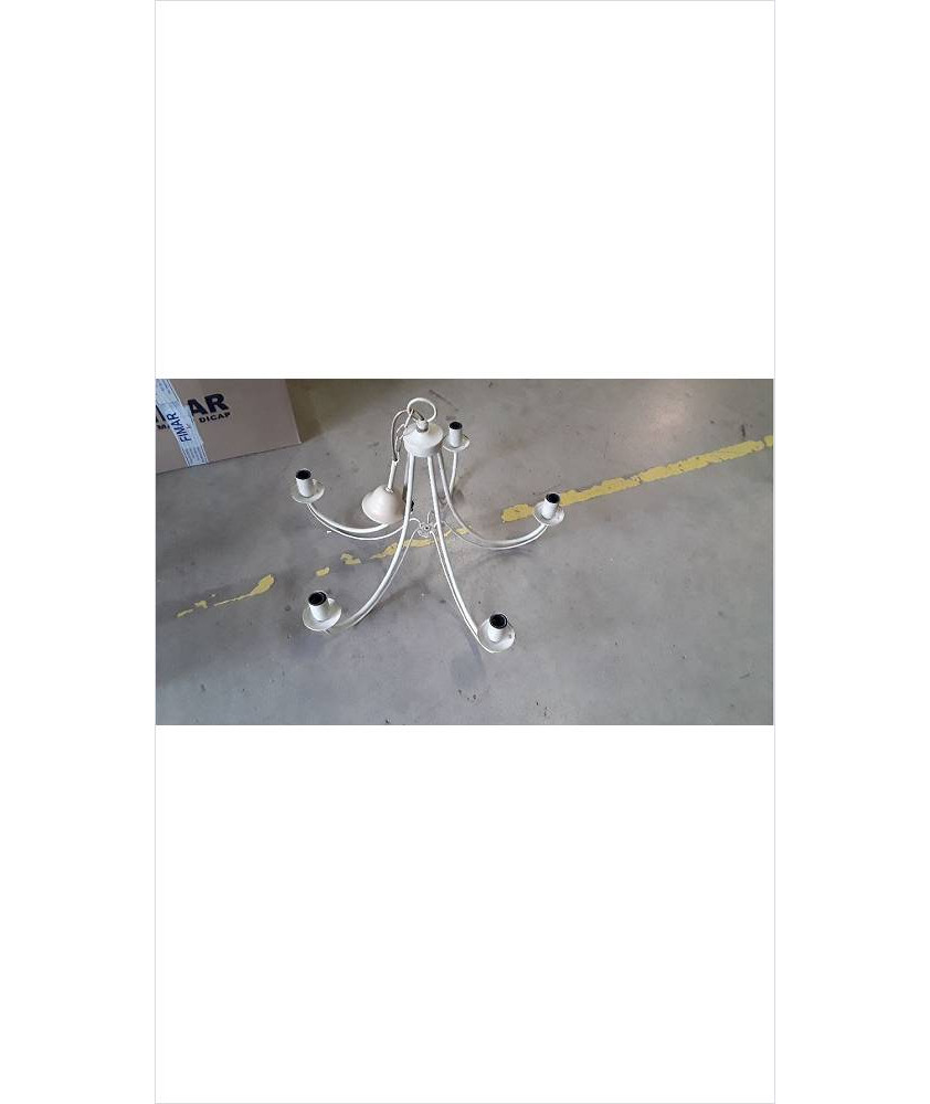 LUSTRE FER ECRU 5 BRANCHES 