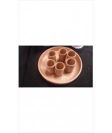 PLATEAU + 6 VERRES TERRE