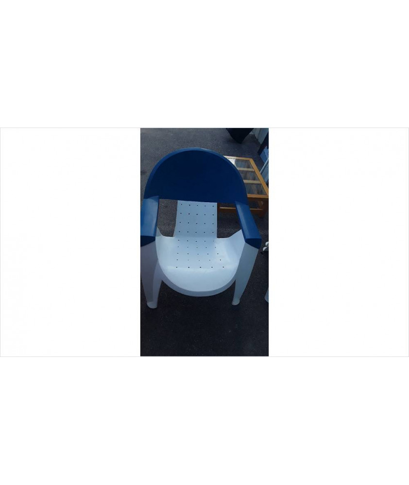 FAUTEUIL DE JARDIN ALLIBERT BLEU BLANC 