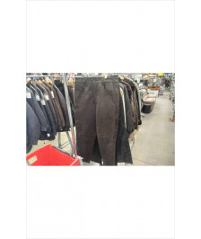 PANTALON CUIR MARRON NUBUK TAILLE 48