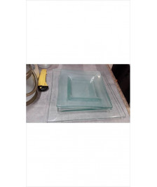 ASSIETTES CARREES VERRE 