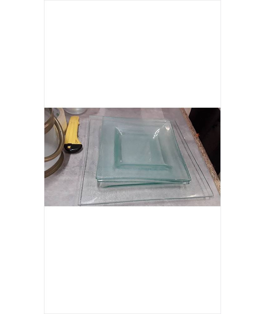 ASSIETTES CARREES VERRE 
