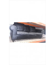 CANAPE CUIR NOIR 3 PLACES
