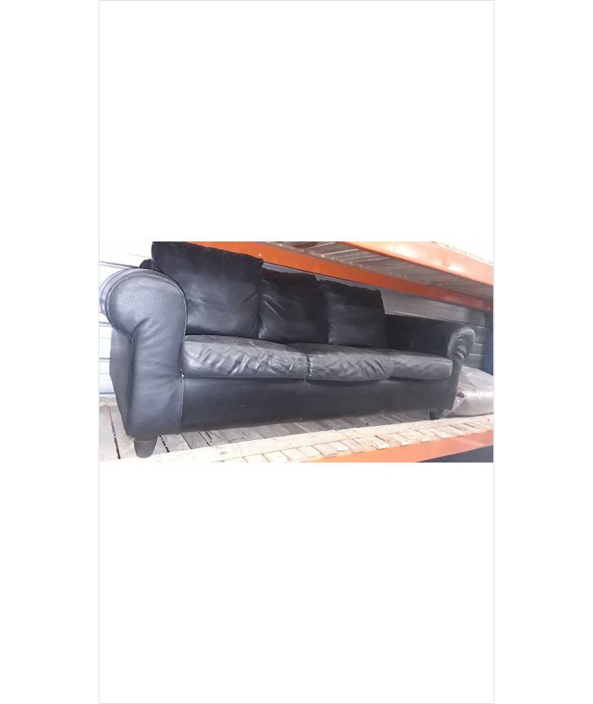 CANAPE CUIR NOIR 3 PLACES