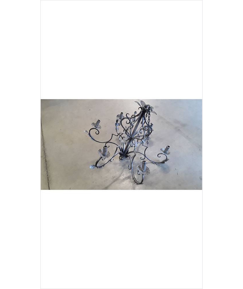 LUSTRE 6 BRANCHES FER ( EN L\'ETAT )