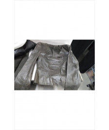 VESTE CUIR FEMME MARRON 