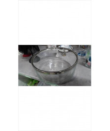 PLAT CREUX VERRE / MÉTAL ARGENTÉ 