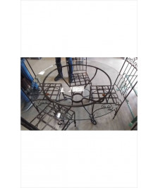 TABLE RONDE FER VERRE DIAM 120CM