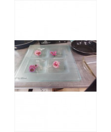 DESSOUS DE PLAT VERRE FLEURS 