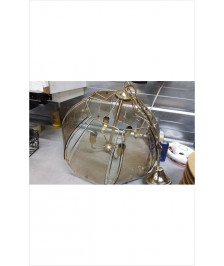 LUSTRE VERRE ET DORE 