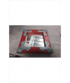 MIROIR ROUGE ET METAL 