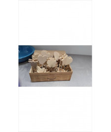 PORTE PHOTOS BOIS+BOITE BAMBOU 