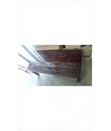 TABLE BASSE ASIATIQUE DESSUS VERRE