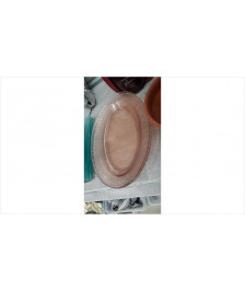 PLATS OVALES VERRE ROSE X2 