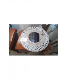 MIROIR MOSAIQUE ROND BLANC 