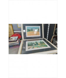 CADRE LITHOGRAPHIE SIGNEE  POULAIN 