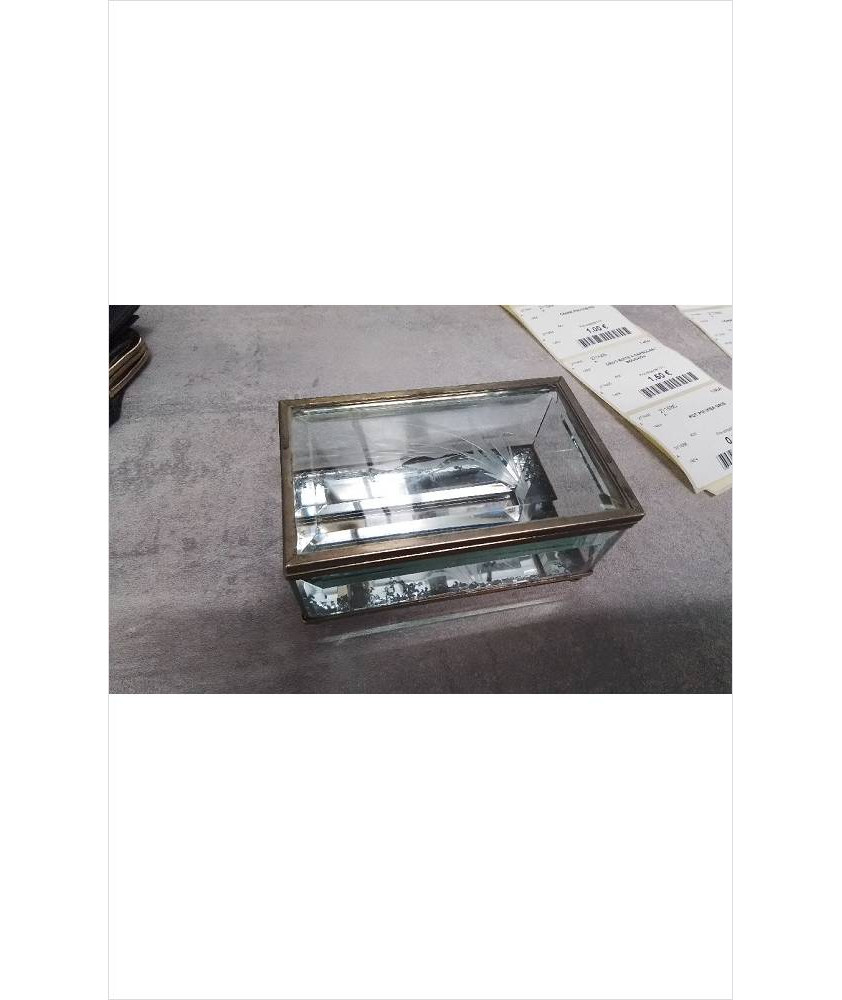 BOITE ANCIENNE VERRE BISEAUTE 