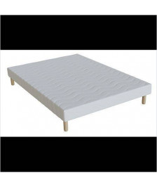 SOMMIER ELITE TAPISSIER BLANC 140X190CM LATTES RECOUVERTES
