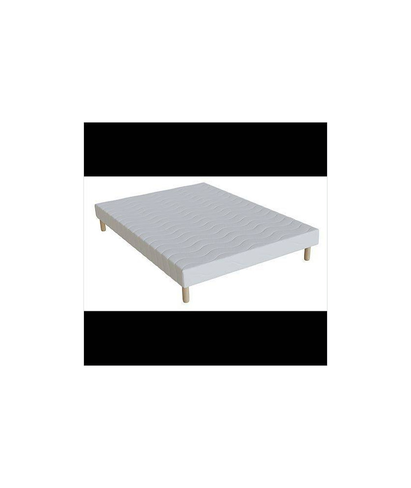 SOMMIER ELITE TAPISSIER BLANC 140X190CM LATTES RECOUVERTES