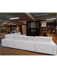 CANAPÉ D\'ANGLE TISSU BLANC (DÉSTOCKAGE MAGASIN)