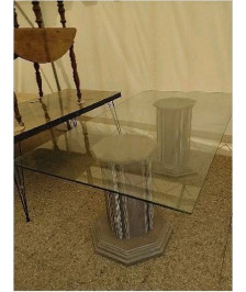 TABLE 2 COLONNES DESSUS VERRE (200×100) EN L’ETAT
