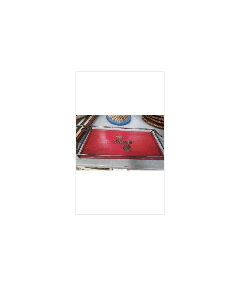 PLATEAU FER ET BOIS ROUGE 