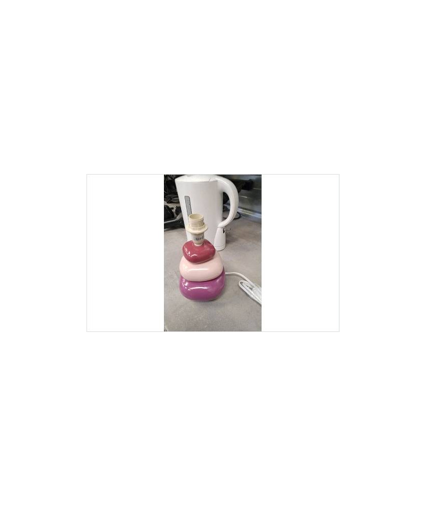 PIED DE LAMPE GALETS ROSE