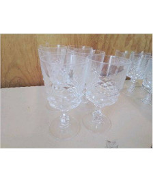 LOT DE 6 VERRES A VIN ROUGE EN CRISTAL 