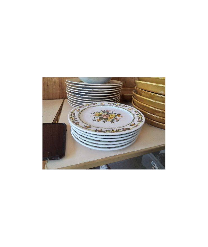 LOT 6 PETITES ASSIETTES A MOTIF FLORAL 