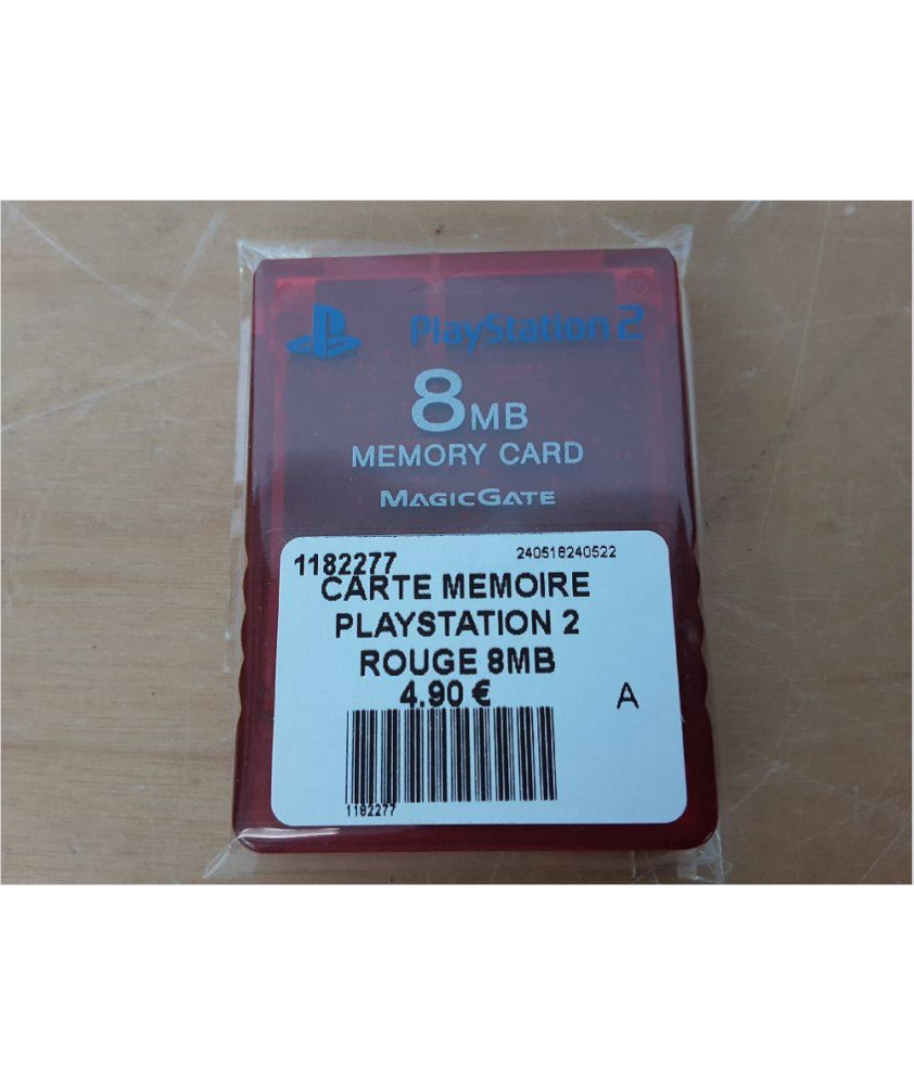 CARTE MEMOIRE PLAYSTATION 2 ROUGE 8MB CARTE MEMOIRE PLAYSTATION 2 ROUGE 8MB