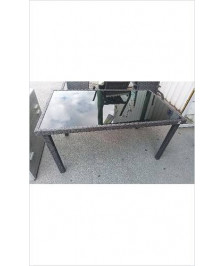 TABLE DE JARDIN RESINE DESSUS VERRE 