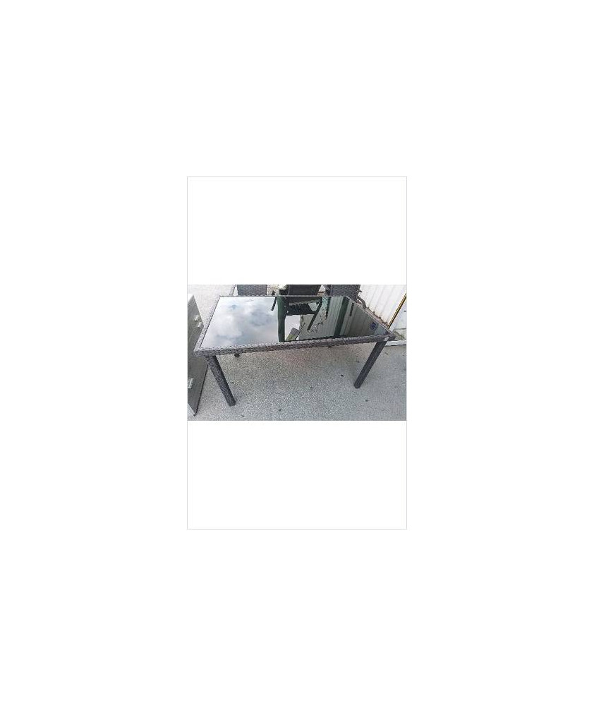 TABLE DE JARDIN RESINE DESSUS VERRE 