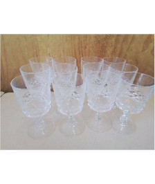 LOT DE 6 VERRES A VIN BLANC EN CRISTAL 