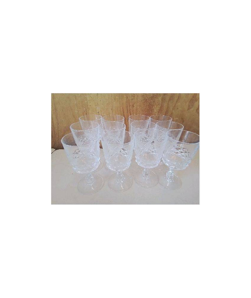LOT DE 6 VERRES A VIN BLANC EN CRISTAL 