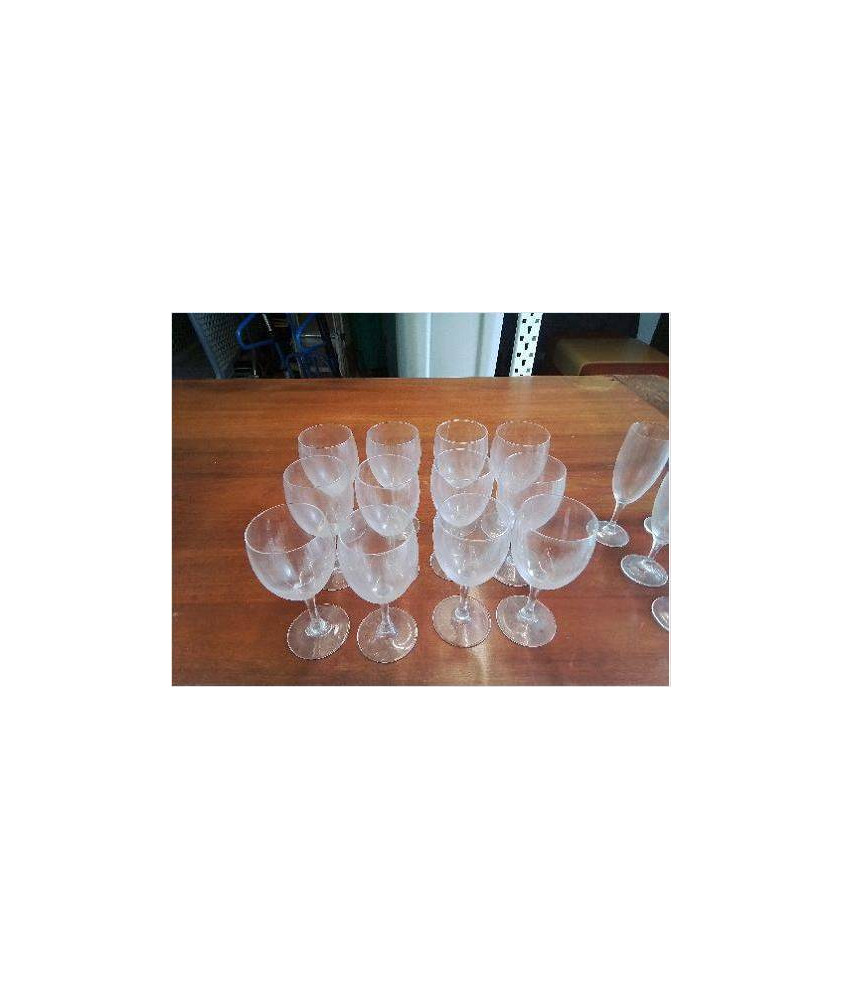 LOT DE 6 VERRES À EAU SUR PIED 