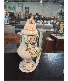 VASE COUVERT CÉRAMIQUE A LA COURONNE NIDERVILLER NANCY 35CM