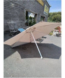 PARASOL TÉLESCOPIQUE TISSU CRÈME 270CM